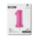 Number 1 Fuxia (Fuchsia) Pink 40" Foil Balloon Packaged — packaging