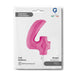 Number 4 Fuxia (Fuchsia) Pink 40" Foil Balloon Packaged — packaging