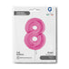 Number 8 Fuxia (Fuchsia) Pink 40" Foil Balloon Packaged — packaging