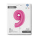 Number 9 Fuxia (Fuchsia) Pink 40" Foil Balloon Packaged — packaging