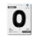 Number 0 Black 40" Foil Balloon Packaged — packaging