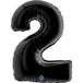 Number 2 Black 40" Foil Balloon Packaged — product