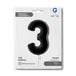 Number 3 Black 40" Foil Balloon Packaged — packaging