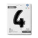Number 4 Black 40" Foil Balloon Packaged — packaging