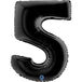 Number 5 Black 40" Foil Balloon Packaged — product