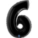 Number 6 Black 40" Foil Balloon Packaged — product