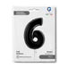 Number 6 Black 40" Foil Balloon Packaged — packaging