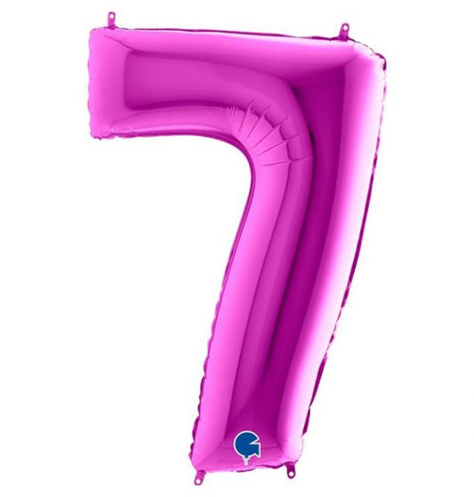 Number 7 Purple 40" Foil Balloon Packaged