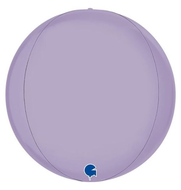 Globe 15"Satin Lilac 4D Foil Balloon Packaged Round Balloon