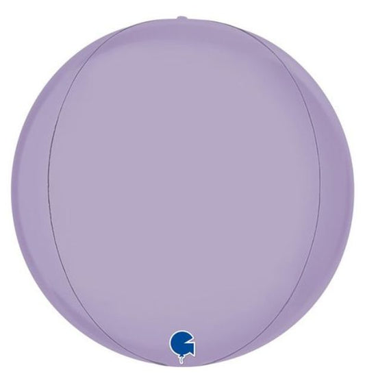 Globe 15"Satin Lilac 4D Foil Balloon Packaged Round Balloon