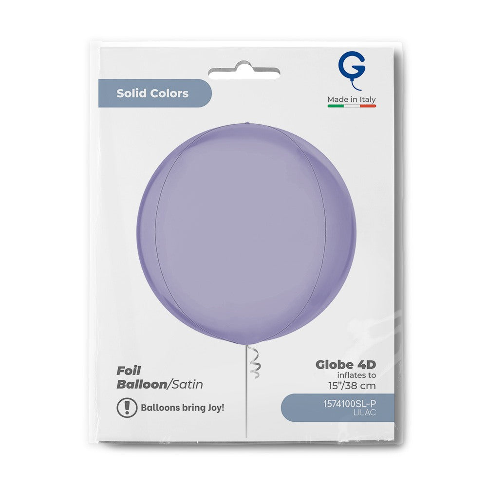 Grabo 15 inch Satin Lilac Globe Balloon Packaged packaging