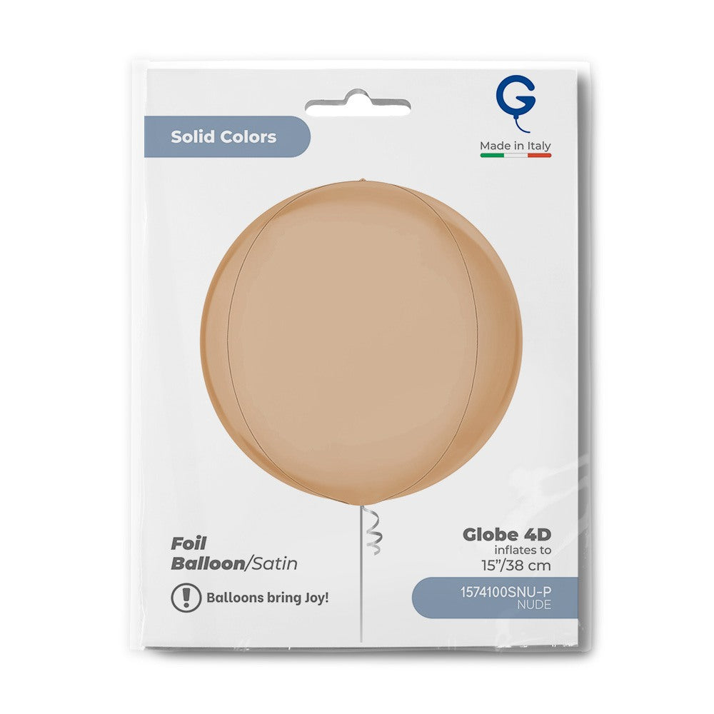Grabo 15 inch Satin Nude Globe Balloon Packaged packaging