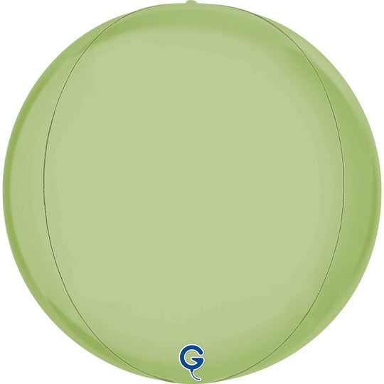 Grabo 15 inch Satin Olive Green Globe Balloon Packaged product