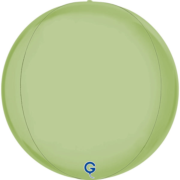 Grabo 15 inch Satin Olive Green Globe Balloon Packaged product