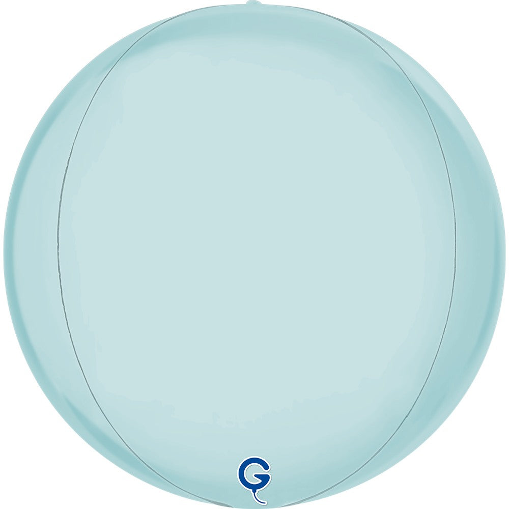 Grabo 15 inch Satin Pastel Blue Globe Balloon Packaged product