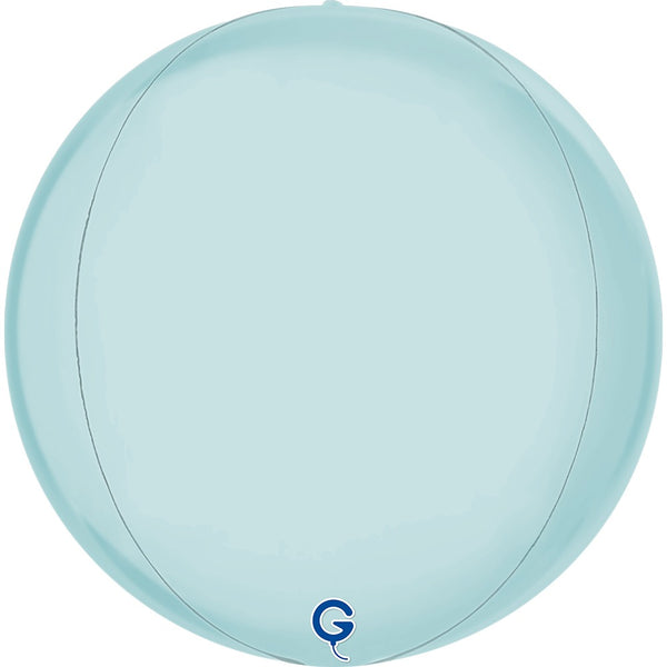 Grabo 15 inch Satin Pastel Blue Globe Balloon Packaged product