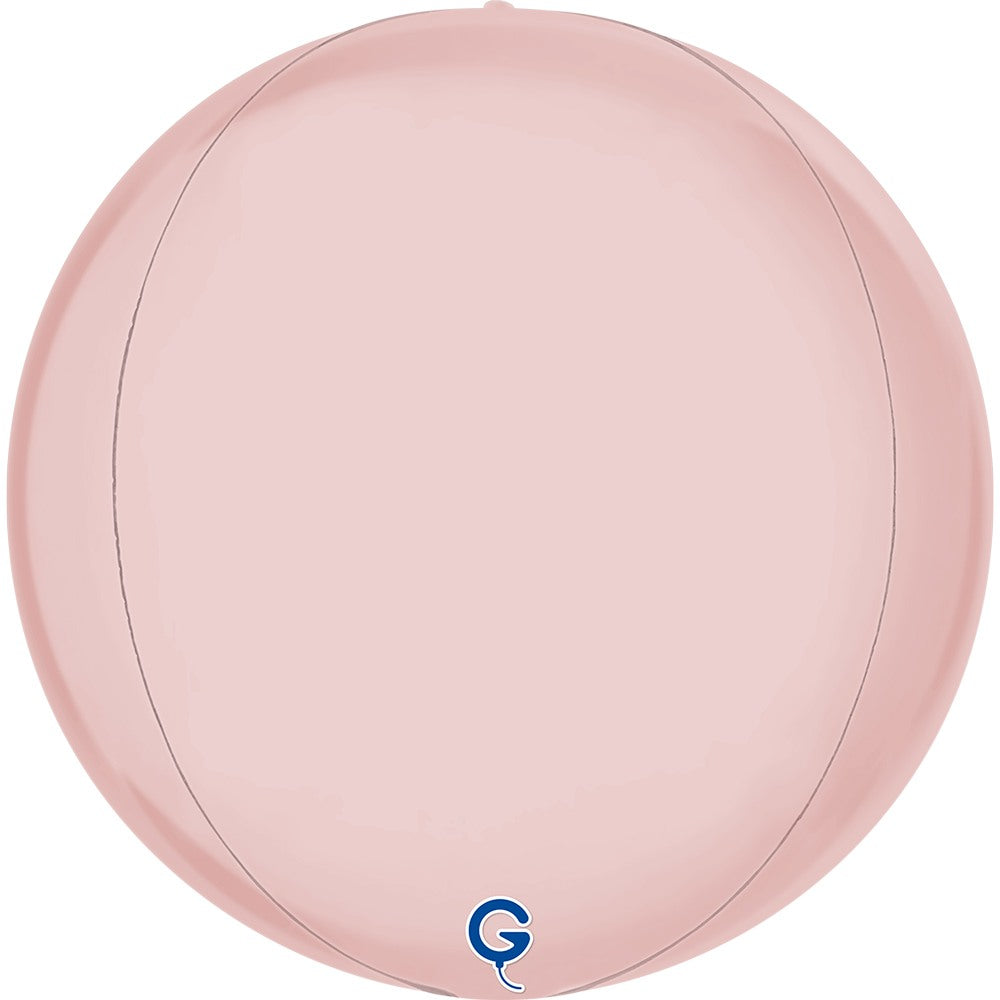 Grabo 15 inch Satin Pastel Pink Globe Balloon Packaged product