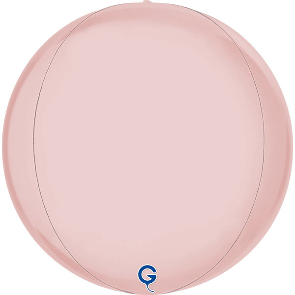 Grabo 15 inch Satin Pastel Pink Globe Balloon Packaged product
