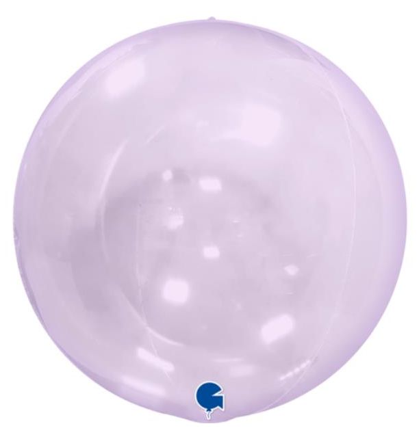 Globe 15"Transparent Lilac 4D Foil Balloon Packaged Round Balloon