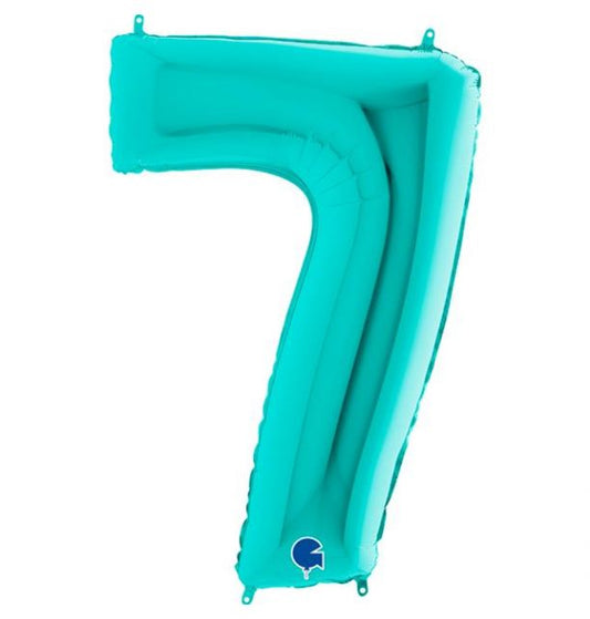 Number 7 Tiffany 40" Foil Balloon Packaged