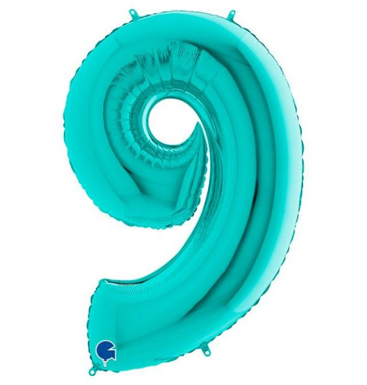 Number 9 Tiffany 40" Foil Balloon Packaged