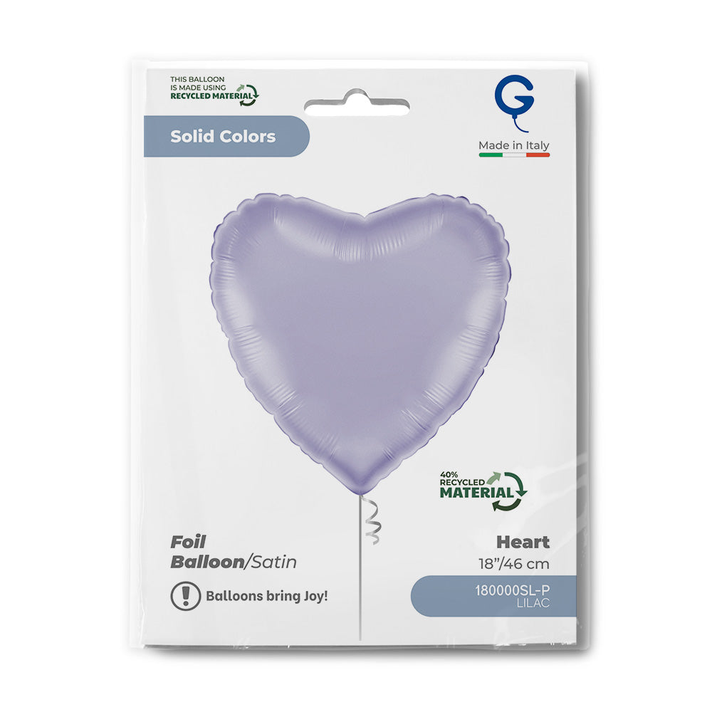 Grabo 18 inch Satin Lilac Heart packaging