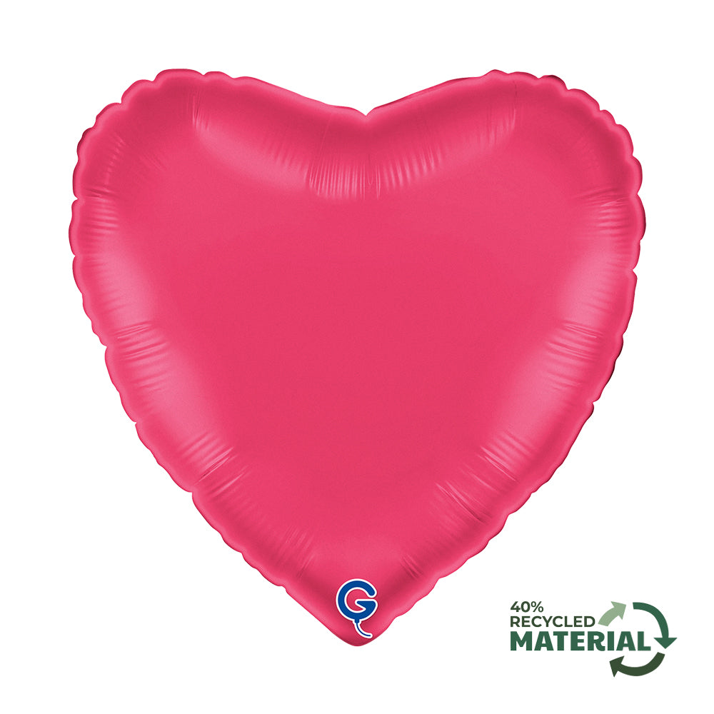 18 inch Satin Lipstick Pink Heart Foil Balloon Packaged product