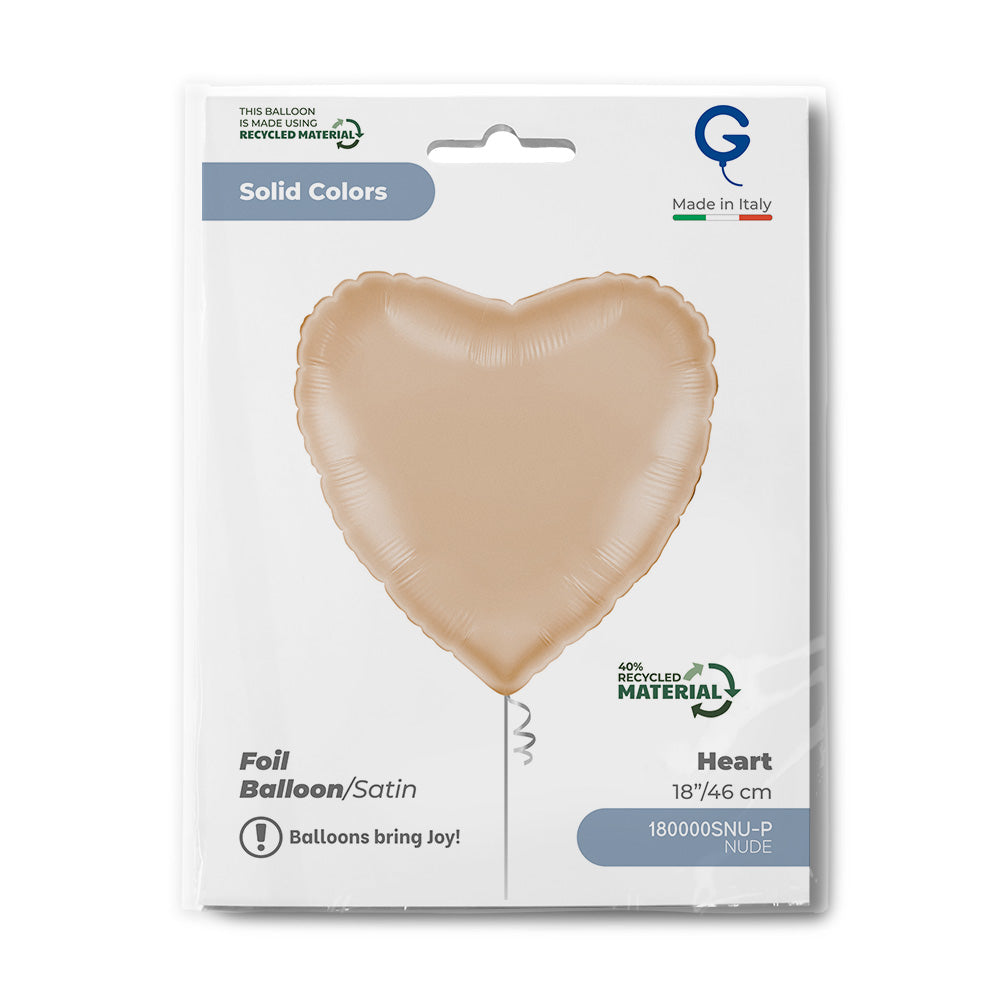 Grabo 18 inch Satin Nude Heart packaging