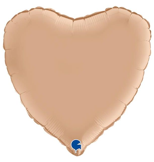 Heart 18"Satin Nude Foil Balloon Packaged Heart shape