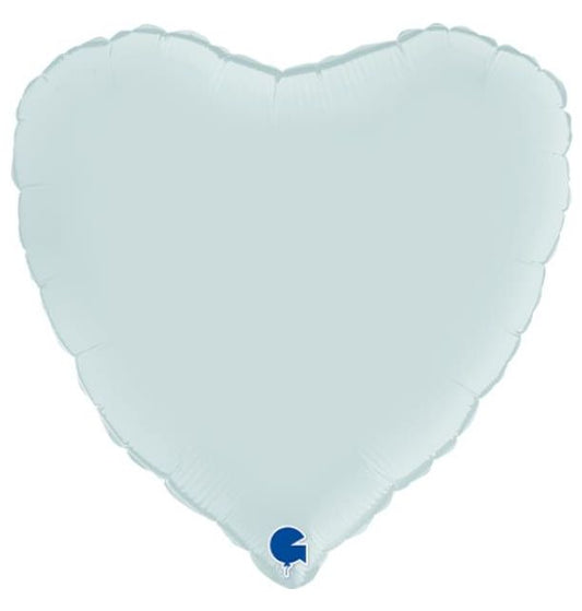 Heart 18"Satin Pastel Blue Foil Balloon Packaged Heart shape