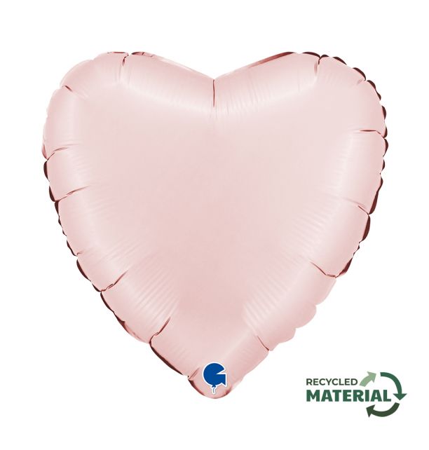 Heart 18"Satin Pastel Pink Foil Balloon Packaged Heart shape