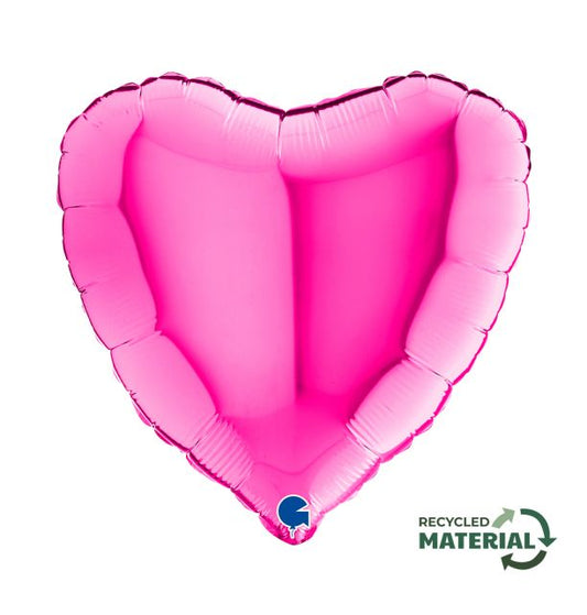 Heart 18"Magenta Foil Balloon Packaged Heart shape