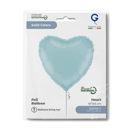 Grabo 18 inch Pastel Blue Heart packaging
