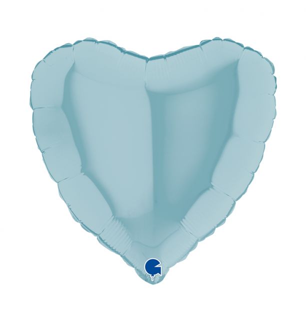 Heart 18"Pastel Blue Foil Balloon Packaged Heart shape