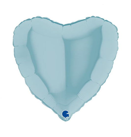 Heart 18"Pastel Blue Foil Balloon Packaged Heart shape