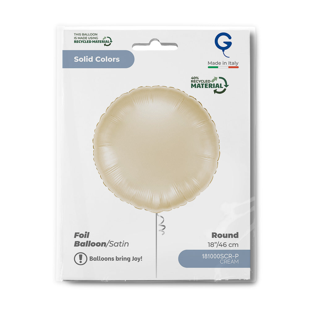 Grabo 18 inch Satin Cream Round packaging