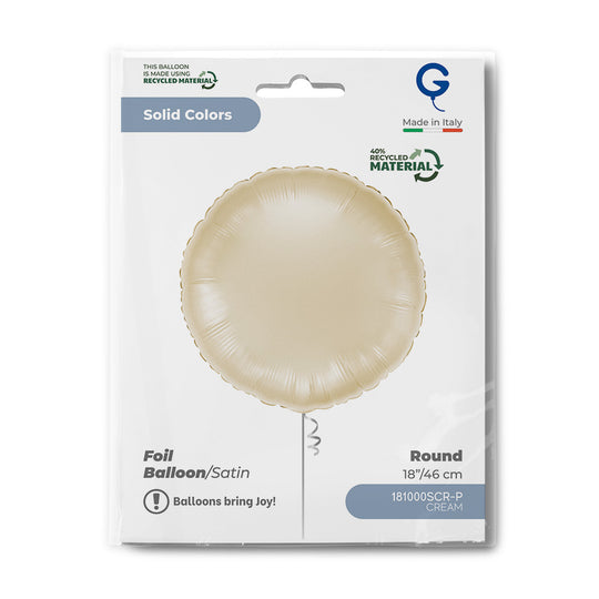 Grabo 18 inch Satin Cream Round packaging