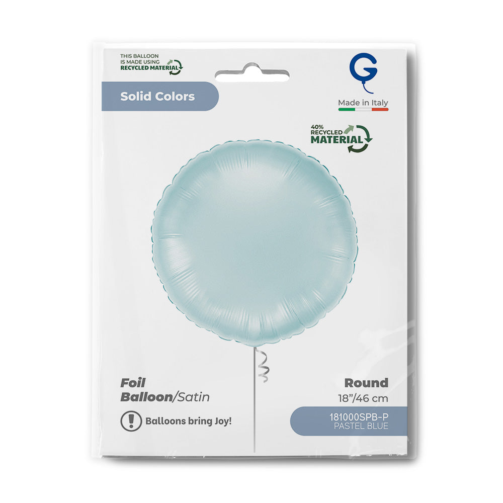 Grabo 18 inch Satin Pastel Blue Round packaging