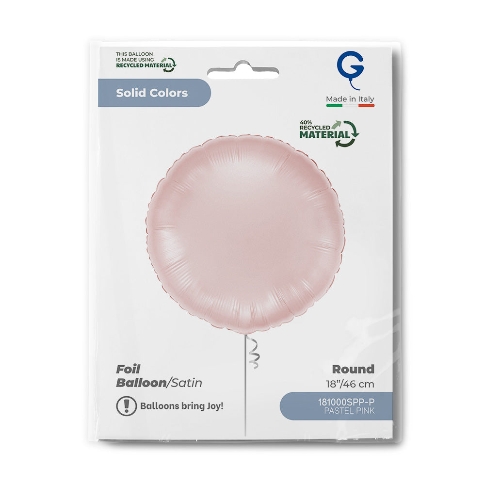 Grabo 18 inch Satin Pastel Pink Round packaging