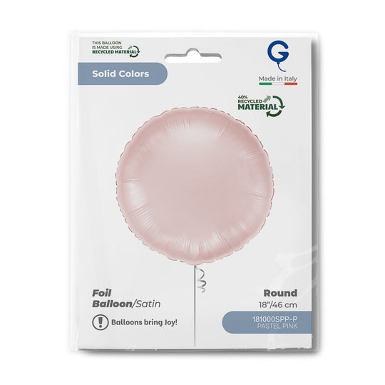 Grabo 18 inch Satin Pastel Pink Round packaging