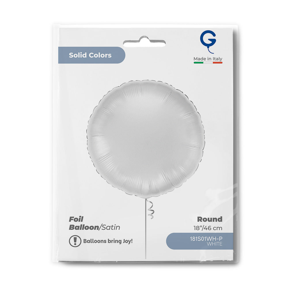 Grabo 18 inch Satin White Round packaging