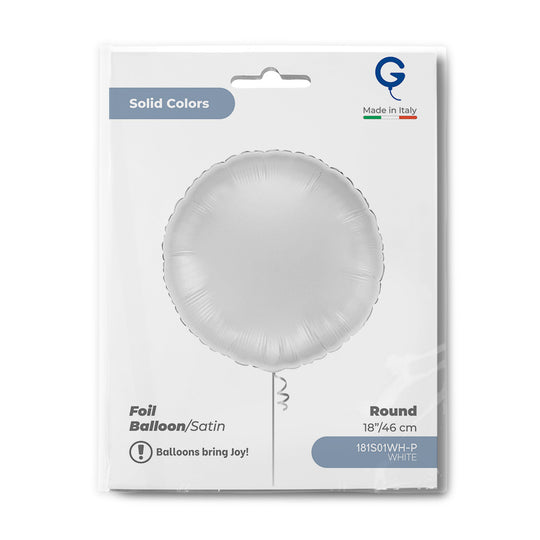 Grabo 18 inch Satin White Round packaging