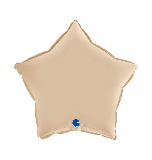 Star 18"Satin Cream Foil Balloon Packaged Star Shape