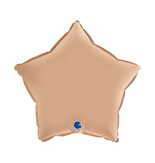 Star 18"Satin Nude Foil Balloon Packaged Star Shape