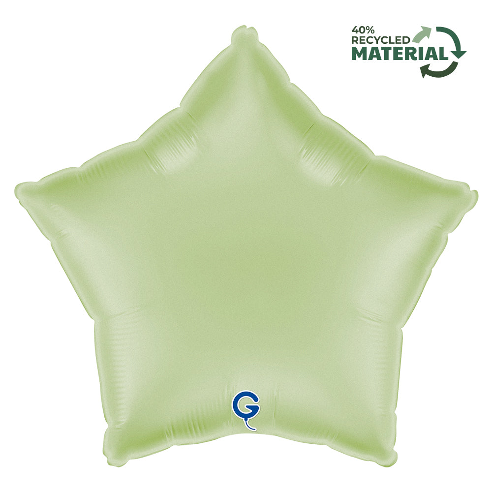 18 inch Satin Olive Green Star Foil Balloon