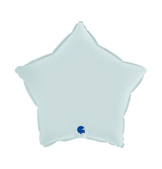 Star 18"Satin Pastel Blue Foil Balloon Packaged Star Shape