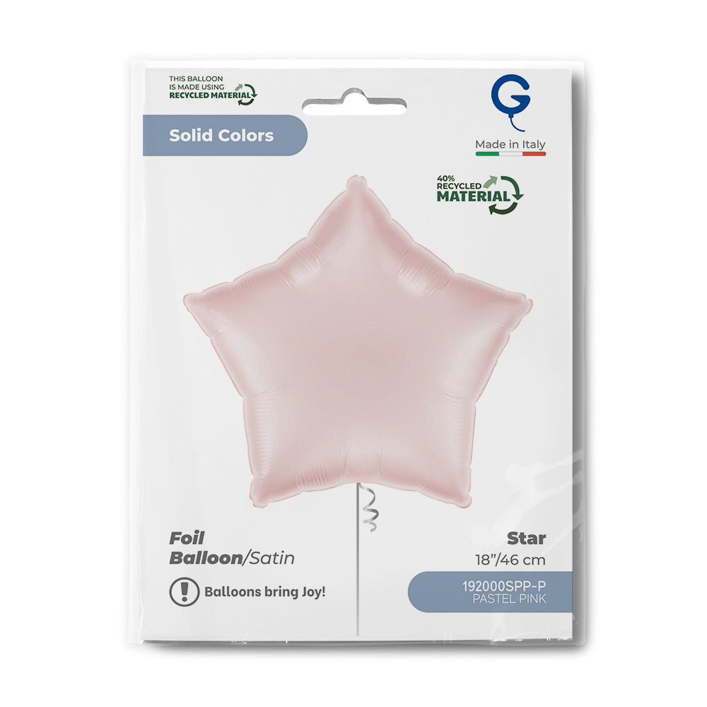 Grabo 18 inch Satin Pastel Pink Star packaging