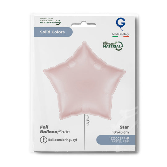 Grabo 18 inch Satin Pastel Pink Star packaging
