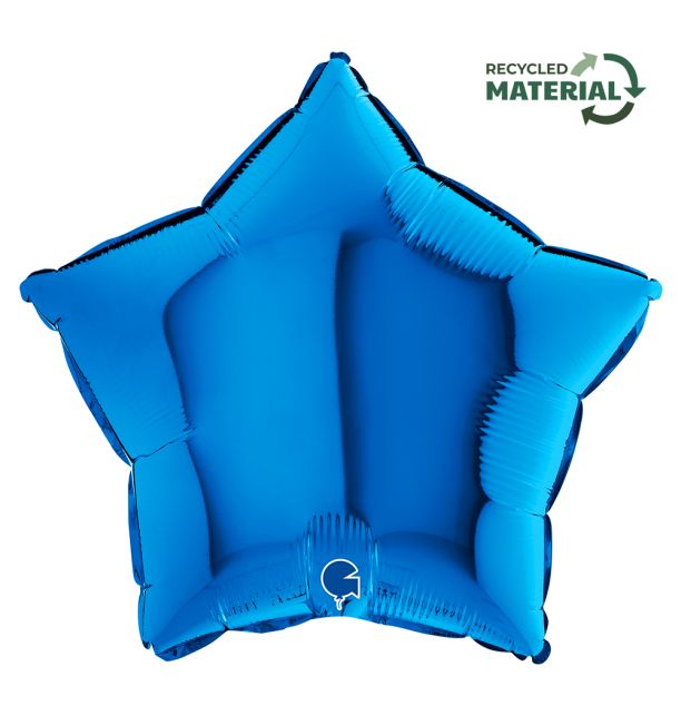 Star 18"Blue Foil Balloon Packaged Star Shape