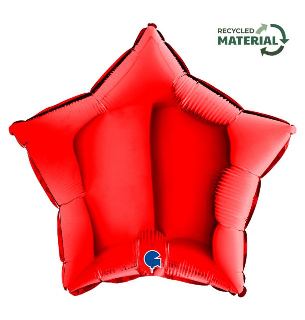 Star 18"Red Foil Balloon Packaged Star Shape